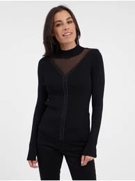 Black Women's Ribbed Sweater - Women