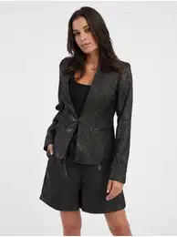 Black Women's Patterned Blazer - Women's