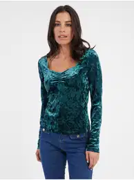 Women's Petrol Velvet Top - Women's