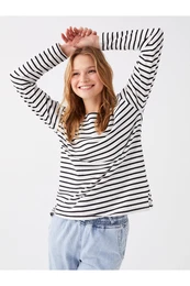 Crew Neck Striped Long Sleeve Women's T-Shirt