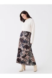 Patterned Belmando Women's Skirt with Elastic Waist