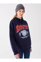 Printed Long Sleeve Oversize Women's Hoodie
