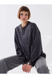 Crew Neck Printed Long Sleeve Women's Sweatshirt