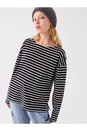 Crew Neck Striped Long Sleeve Women's T-Shirt