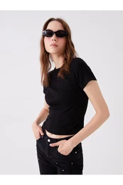 Crew Neck Plain Short Sleeve Women's T-Shirt