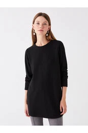 Crew Neck Plain Long Sleeve Women's Tunic