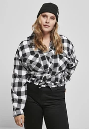 Women's short oversized shirt black/white