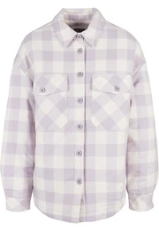 Women's flannel padded overshirt whitesand/softlilac