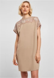Women's dress with beige lace