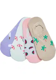 Invisible Summer Socks Made of Recycled Yarn 4-Pack Multicolored