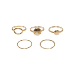 5-Pack Rings - Gold Colors