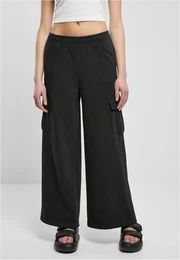 Dmsk frot kalhoty Highwaist Wide Leg Cargo ern