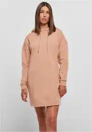 Women's Amber Colored Organic Oversized Terry Hooded Dress