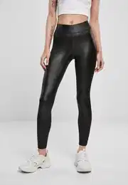 Women's Synthetic Leather Leggings Black