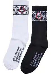 Ramones Skull Socks 2-Pack Black/White