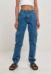 Dmsk organick Stretch Denim Cargo Kalhoty ir modr sepran