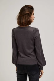Marisse Sweater With Puffed Sleeves And Metallic Thread