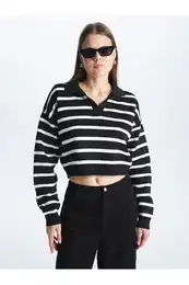 enski polo vrat rtasti pulover za pletenine z dolgimi rokavi