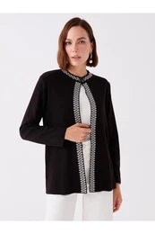 enska posadka vrat z vzorcem pletenine z dolgimi rokavi Cardigan