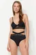 Trendyol Black Satin Lace Detailed Rope Strap Capless Knitted Underwear Set