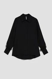 Marisse Shirt With Decorative Feathers On The Sleeves