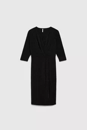 Dress decorated with metallic thread