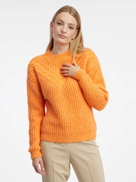 Orange Women's Ribbed Sweater - Women