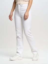 Woman's Straight Trousers 190068 Cream 101