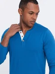 Herren-Poloshirt Ombre Hellblau/Blau