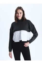 Pol Turtleneck navaden dolg rokav enski pulover za pletenine