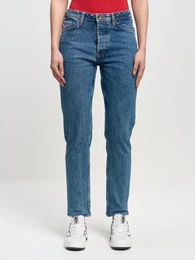Woman's Straight Trousers 190059 Medium Denim-400