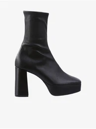 Black women's leather ankle boots on heel Hgl Cora - Women's