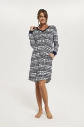 Women's Alaska Long Sleeve Shirt - Navy Blue Print