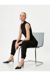 Jogger Sweatpants Elastic Waist Pocket Textured