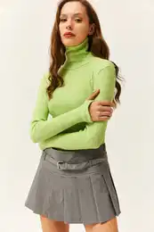 Dmsk Pistcie Zelen Rolk Prst Detailn Lycra Halenka
