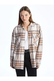 Plaid Long Sleeve Oversize Women's Shirt Jacket