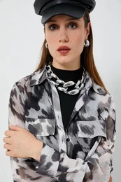 Women's Gray Patterned Shirt