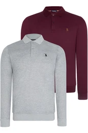 DOUBLE SET V4007 MEN'S SWEATSHIRT-GREY-PURPLE