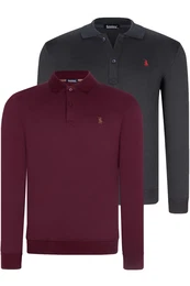 DOUBLE SET V4007 MEN'S SWEATSHIRT-PURPLE-NAVY BLUE