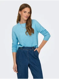 Light blue women's basic sweater Lesly - Women