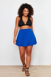 Curve Navy Blue Short Skirt Bikini Bottom