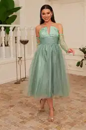 ala Tulle Midi Engagement And Promise Dress