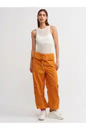 70928 Waist Fold Cargo Pants-Orange
