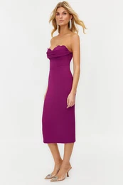 Plum Fitted Woven Dress