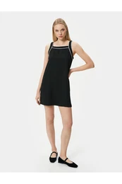 Halter Neck Dress Mini Strap Ribbon Detail