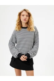 Raised Crew Neck Sweatshirt Long Sleeve Cotton Blended Comfortable Fit