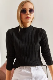 Women's Turtleneck Ribbed Knitwear Sweater