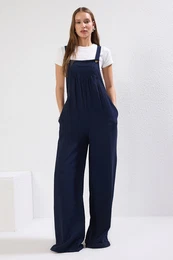 nmonicky modr vesta formln vzhled irok nohavice tkan overal