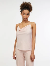 Light Pink Women's Satin Top - Women's
