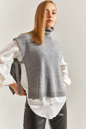 Women's Turtleneck Belt Tie Knitwear Sweater